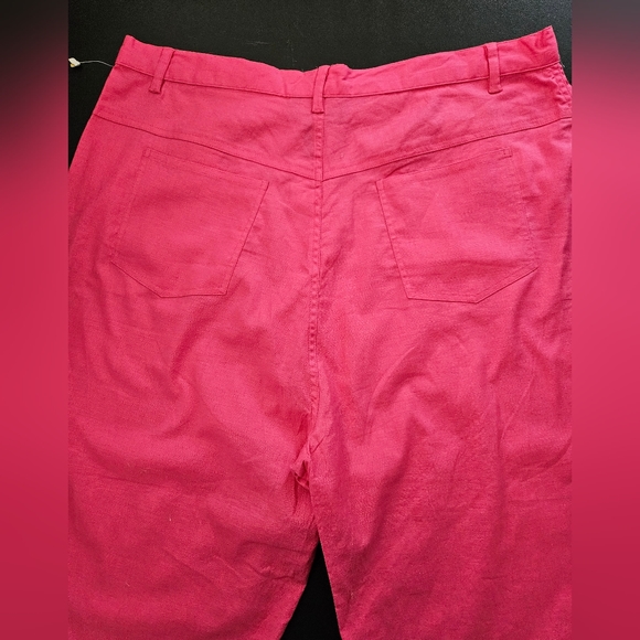 Denim & Co. Linen Blend Hot Pink Capris Pants - Size 20 - Picture 5 of 8